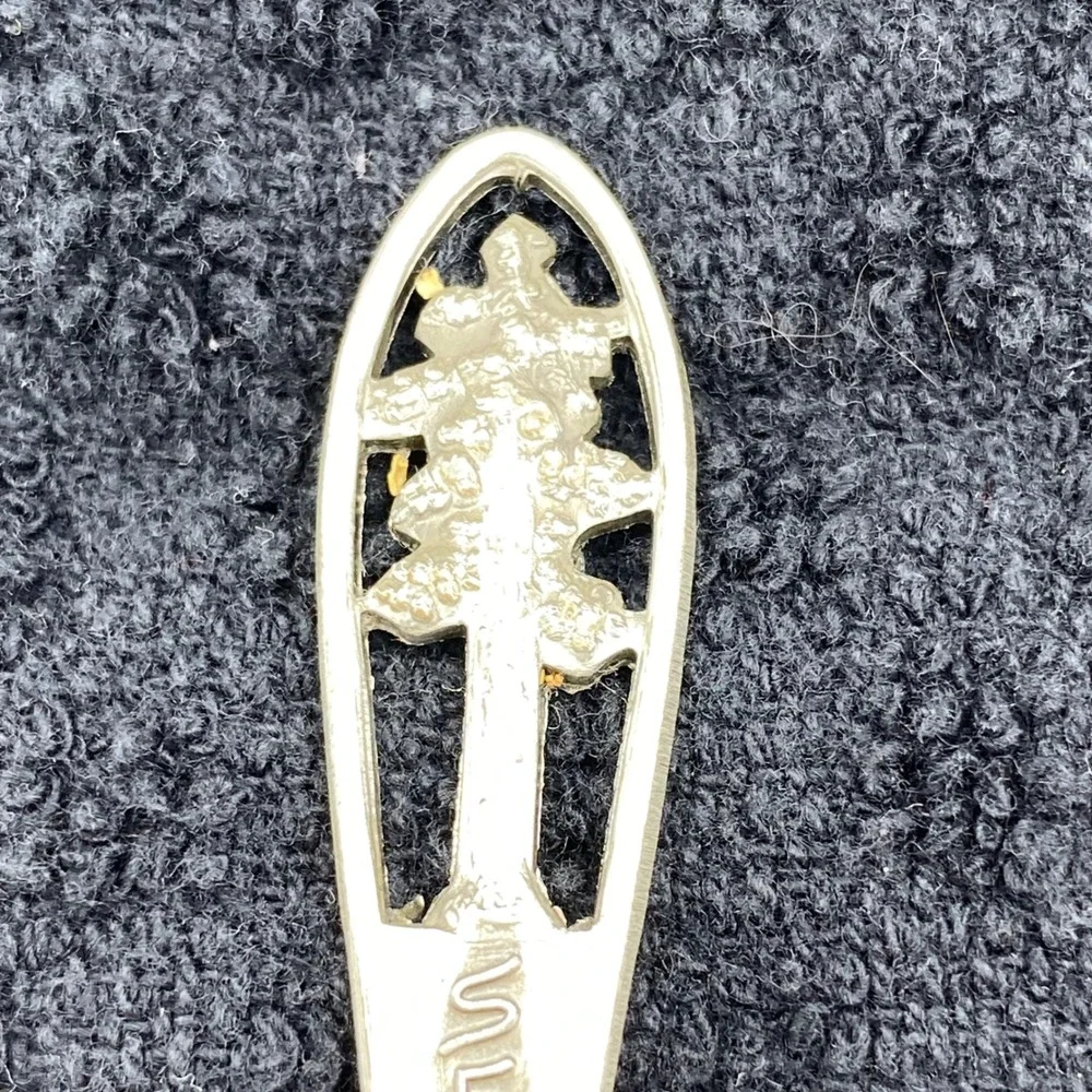 Vintage Sequoia Kings Canyon Souvenir Spoon Silver Cutout Tree Tag California NP